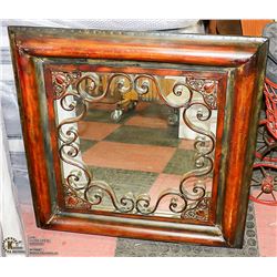 HEAVY METAL DECORATIVE MIRROR 28" X 29"