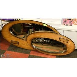 PAIR OF DESIGNER OVAL MIRRORS