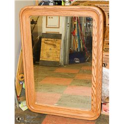 LOT OF 2 WOOD FRAME MIRROR