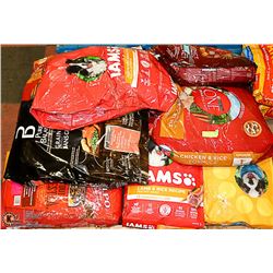 PALLET OF ASSORTED DAMAGED BAG DOG FOOD