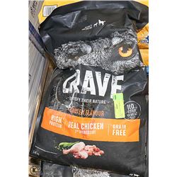 2 BAGS CRAVE CHICKEN 5.44KG, 9.98KG