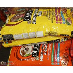 LOT OF 3 ASSORTED OL'ROY 20KG BAG DOGFOOD