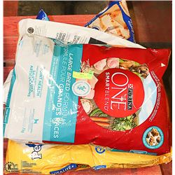 LOT OF 4 BAGS DOG FOOD- PURINA ONE 7KG, PEDIGREE