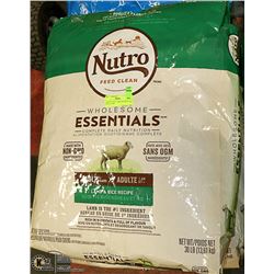 2 BAGS NUTRO LAMB AND RICE DOG FOOD 13.61KG