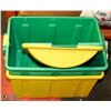Image 1 : RUBBERMAID TOY CHESTS- LOT OF 2 GREEN/YELLOW