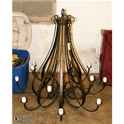 LARGE METAL CHANDELIER WITHOUT LENS/GLASS