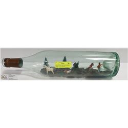 BOTTLE WITH WESTERN FIGURES INSIDE 19 3/4" LENGTH