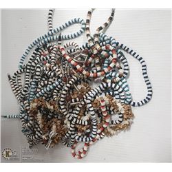 BOX OF VARIOUS SHELL AND CORAL NECKLACES