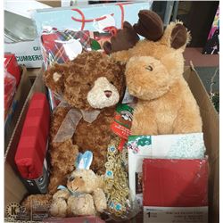 BOX W/ALL NEW ITEMS:  HOLIDAY GIFT BAGS,