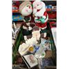 Image 1 : BOX W/SNOWMAN DECOR, SINGING SANTA
