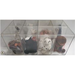 FLAT OF 8 TY BEANIES IN ACRYLIC CASES