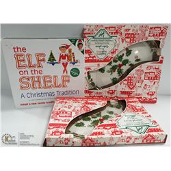 ELF ON THE SHELF PLUS OVAL CHRISTMAS PLATTER AND