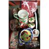 Image 1 : FLAT W/ LARGE CHRISTMAS CERAMIC PITCHER