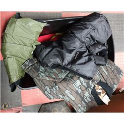 WINTER WORK JACKET 2XL , 2 LG VESTS, 1 XL VEST