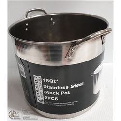 NEW 16QT STAINLESS STEEL STOCK POT