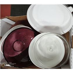 HOUSEWARE LOT: INCLUDES FRENCH CORNING WARE AND