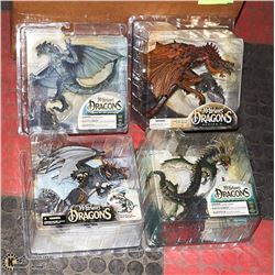 4 MCFARLANE DRAGON FIGURES