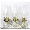 Image 1 : THREE OIL LAMPS.