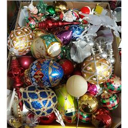 LOT OF ASSORTED CHRISTMAS TREE ORNAMENTS & ETC.