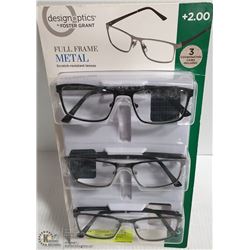 NEW SEALED FOSTER GRANT READING GLASSES +2.00