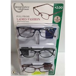 NEW SEALED LDS FOST. GRANT READING GLASSES +2.00