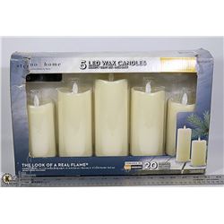 NEW 5 LED WAX CANDLES SET WITH REMOTE