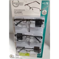 DESIGN OPTICS FOSTER GRANT READING GLASSES +1.75