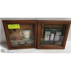 A PAIR OF SHADOW BOX PICTURES 3D
