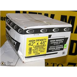 CASE OF 100 42"X48" CLEAR FOOD GRADE GARBAGE BAGS