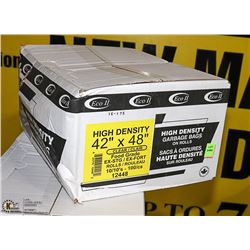 CASE OF 100 42"X48" CLEAR FOOD GRADE GARBAGE BAGS