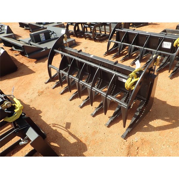 78" E series grapple rake, fits skid steer loader