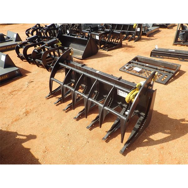 72' E series grapple rake, fits skid steer loader 