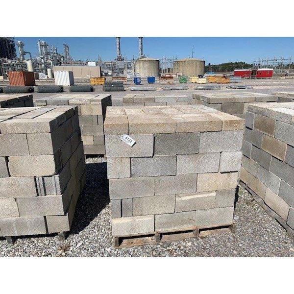 2 pallets of approx. 75 standard core concrete blocks w/ approx. 15 pavers