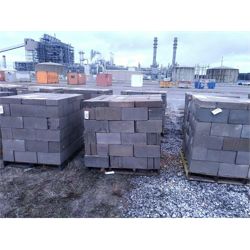 2 pallets of approx. 75 standard core concrete blocks w/ approx. 15 pavers