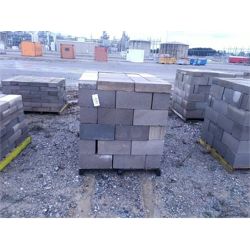 2 pallets of approx. 75 standard core concrete blocks w/ approx. 15 pavers