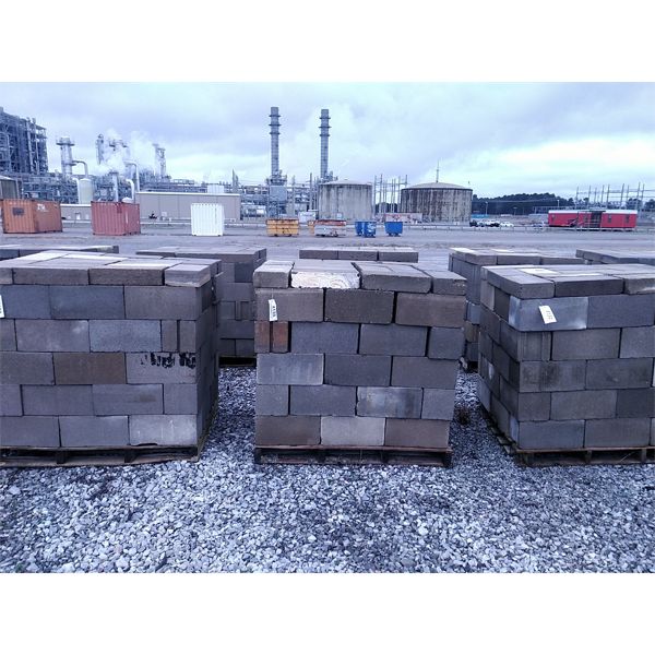2 pallets of approx. 75 standard core concrete blocks w/ approx. 15 pavers