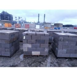 2 pallets of approx. 75 standard core concrete blocks w/ approx. 15 pavers