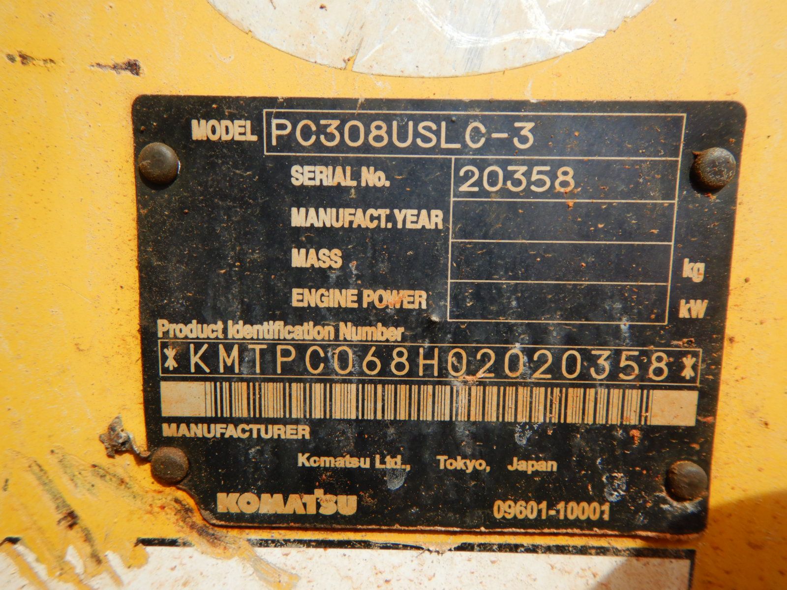 Pc308 KOMATSU PC308USLC-3 Excavator - J.M. Wood Auction Company, Inc.