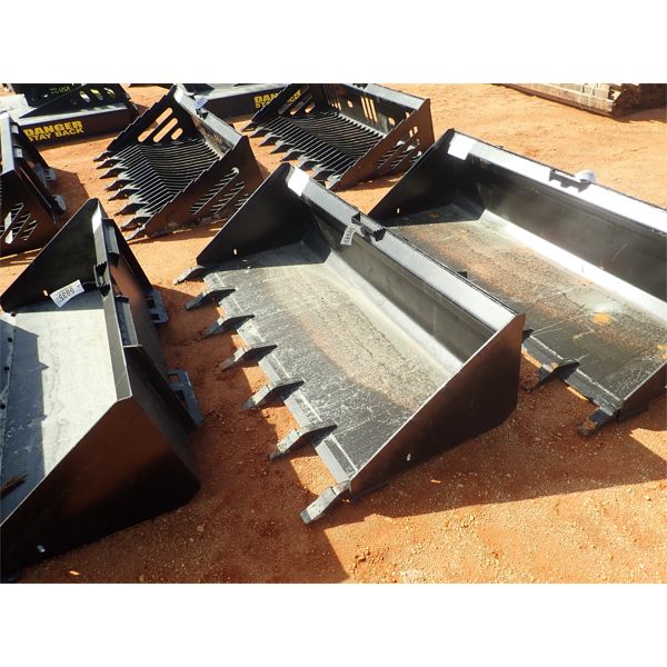 72" low profile bucket w/teeth, fits skid steer loader