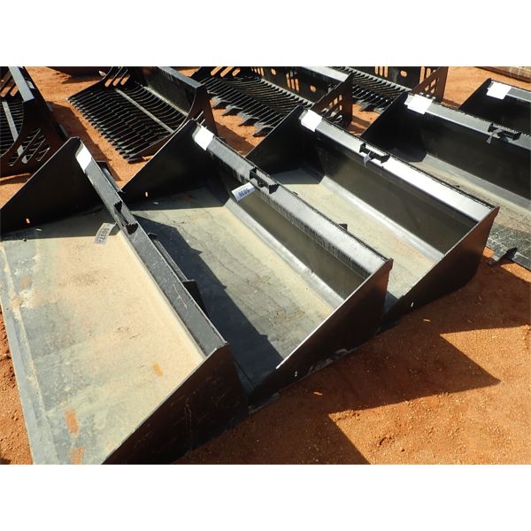 68" low profile bucket w/teeth w/B.O.C.E.,  fits skid steer loader