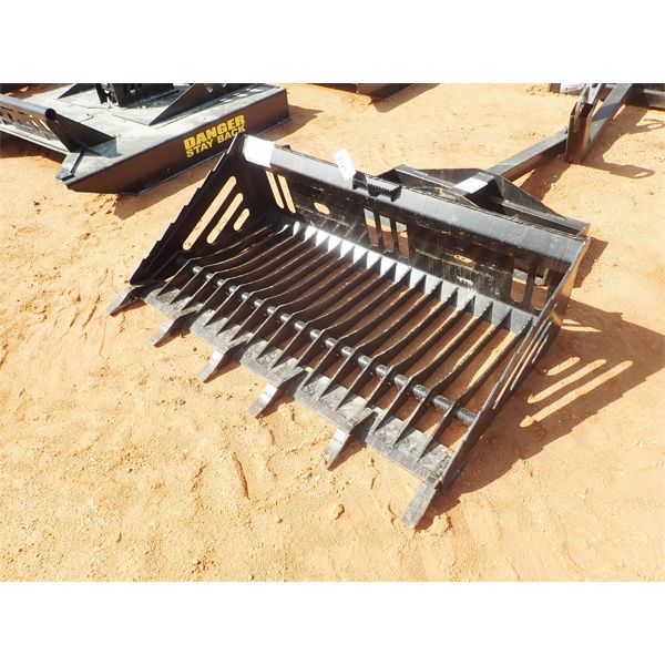 68" rock bucket w/teeth, fits skid steer loader