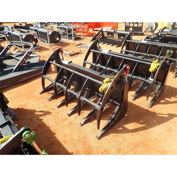 E-SERIES 68" root rake, fits skid steer loader