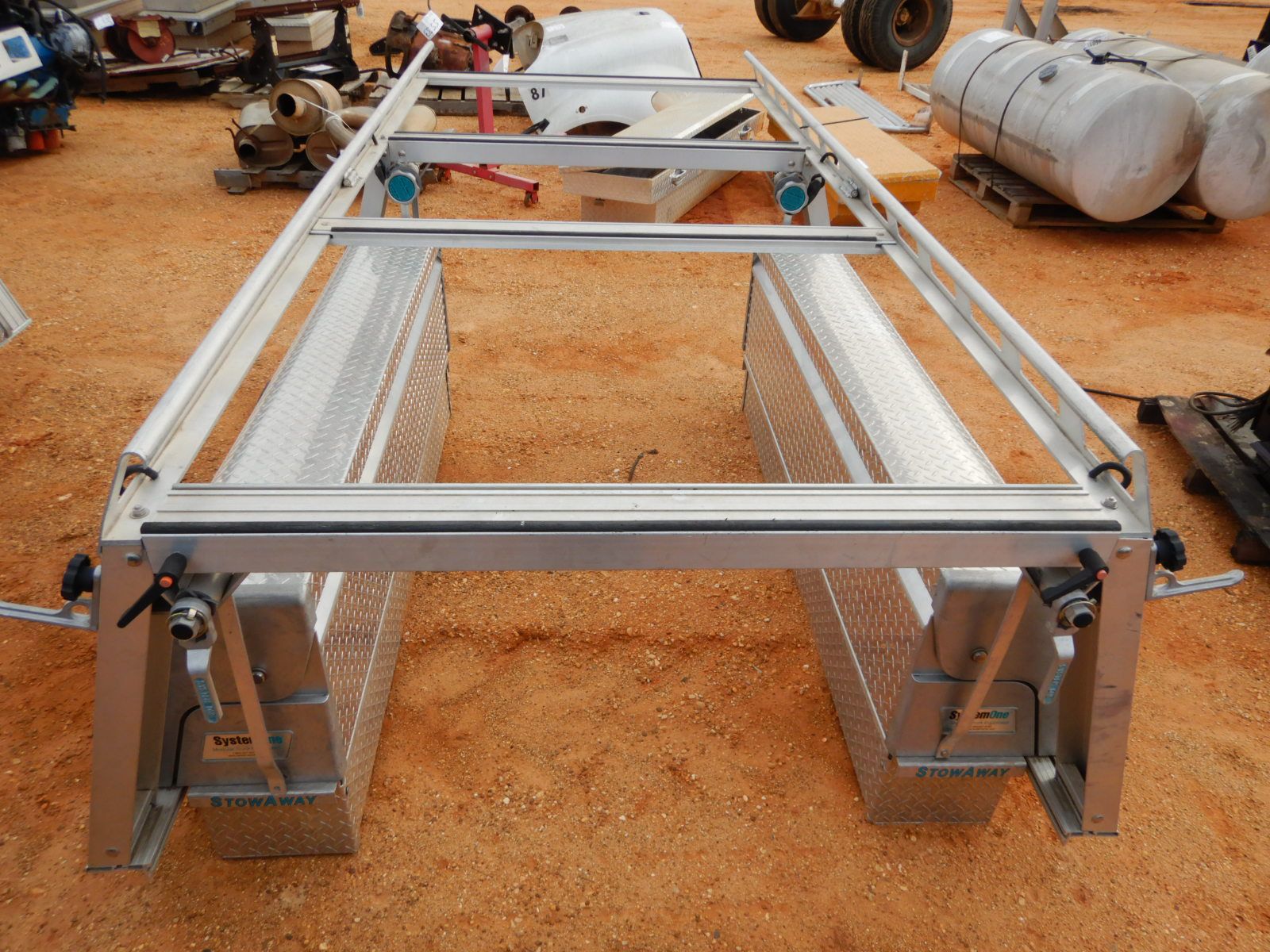 SYSTEM ONE aluminum tool boxes w/rack