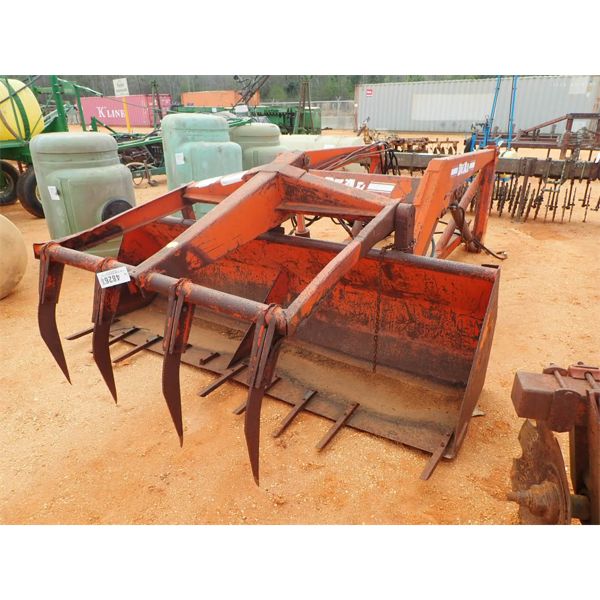 dual front loader bucket w/top clamp, fits farm tractor 