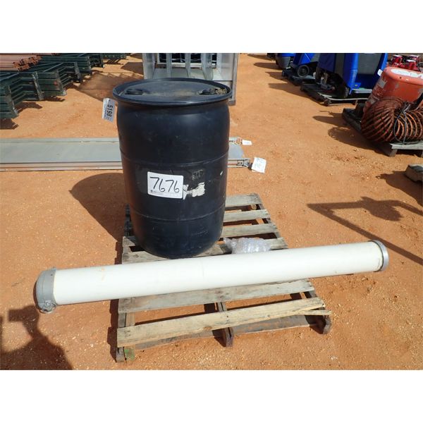 (1) 55 gallon barrel and (1) 6" PVC pipe