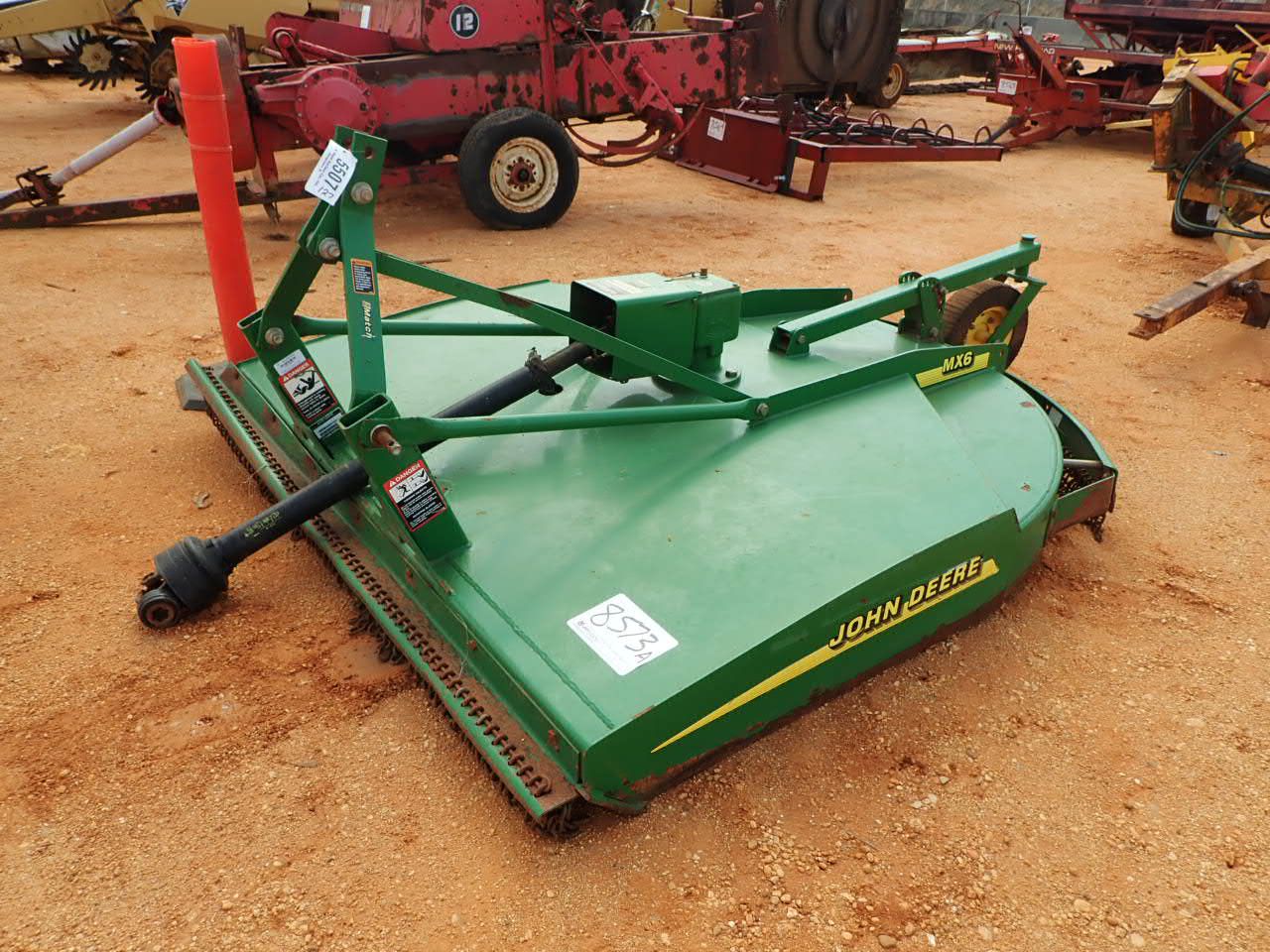 JOHN DEERE MX6 6' brush cutter bush hog, 3 pth, PTO driven, S/N 215070