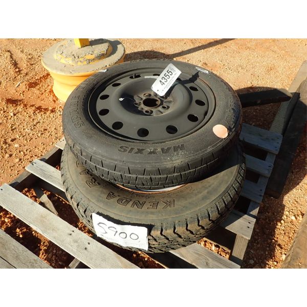 (2) misc size tires w/rims