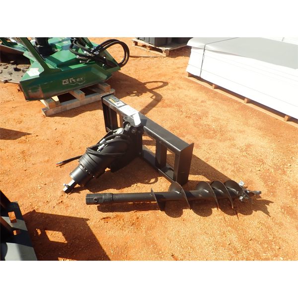hyd auger w/ 10" bit,  fits skid steer loader