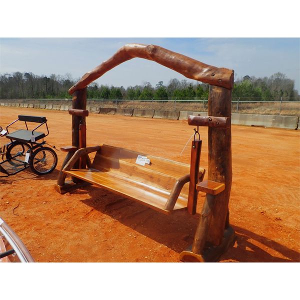 Teakwood swing w/log on top