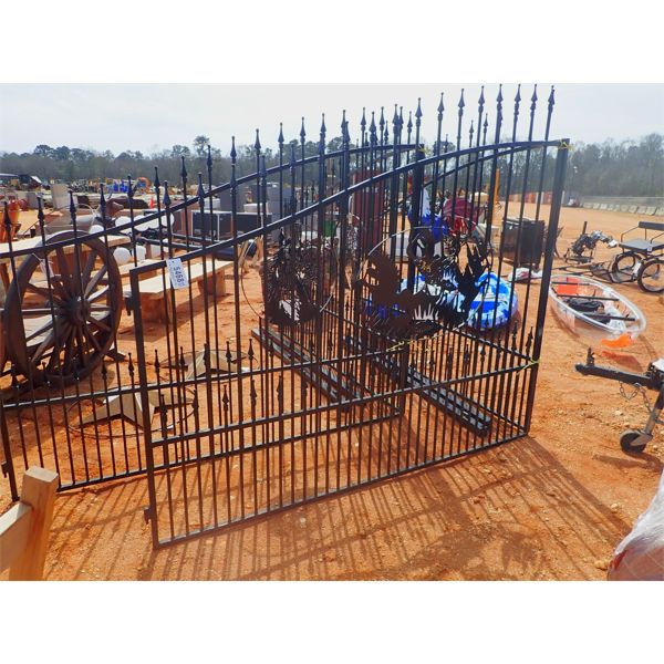 16' powder coated gate, wildlife scene